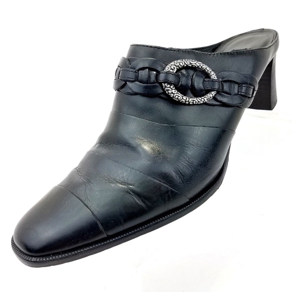 Brighton Shoes - SALE Brighton Tamia Black Leather Chain Mules